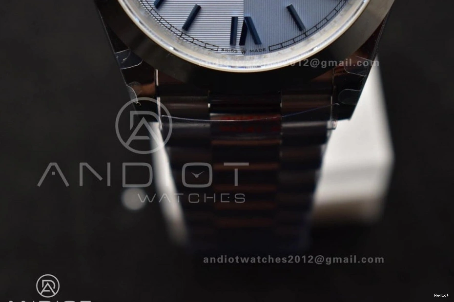 Roman Blue On 904L V4 Dial Tungsten Markers GMF 40 DayDate Steel Bracelet President A3255 Weighted 0212